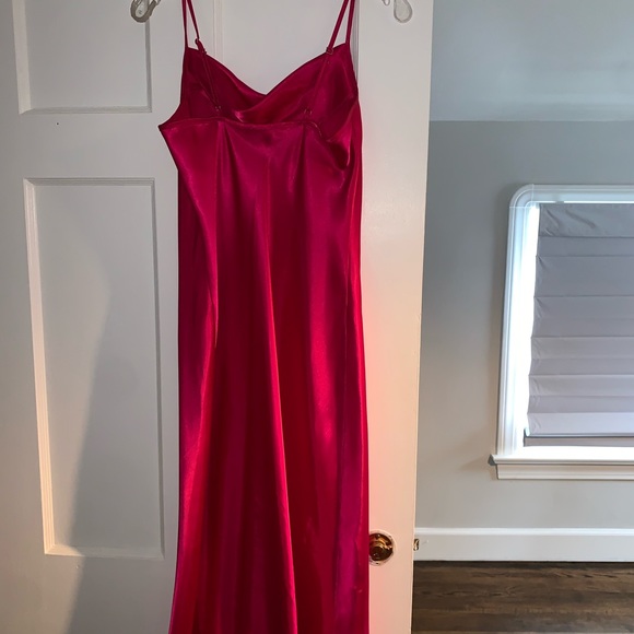 Worn once Bebe Satin Cowl Neck Slip Midi Dress - Picture 5 of 6